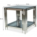 Стол журнальный SIGNAL FOSSIL B дымчатый/серебряный, 55/55/55